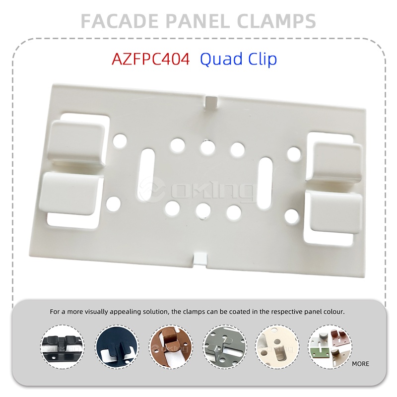 AZFPC404 Clip Quad Córas teanntáin phainéil Facade Cruach Dhosmálta